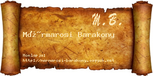 Mármarosi Barakony névjegykártya